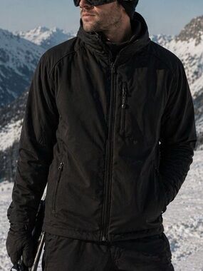 Black Diamond Men's Black Insulated Fleece Lined Jacket Full Zip Gorpcore